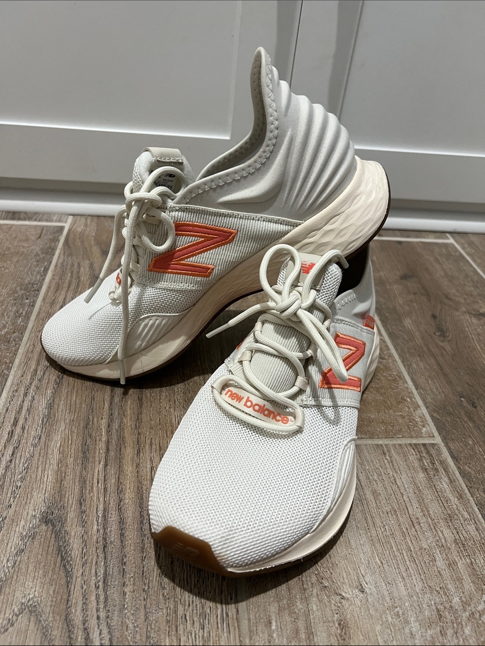 New Balance Women's Cream & Coral Slip-On Running Sneakers